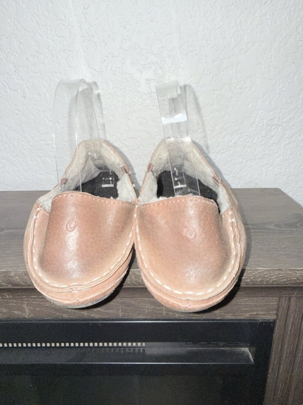 Olukai Nohea Slipper Womens 8 Pink Suede Shearling Lined Moccasin 20269-WCWC - Picture 6 of 10